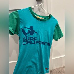 Aviator Nation Teal and Green Surf California Tee